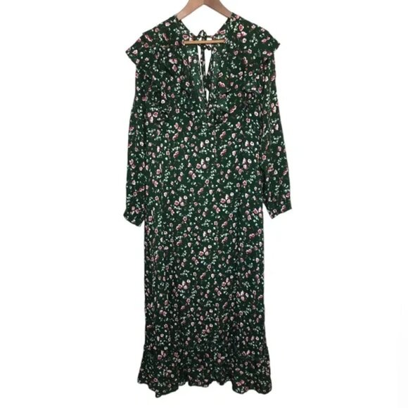 Ghospell Floral Ruffle Hem Maxi Dres - Picture 5 of 13